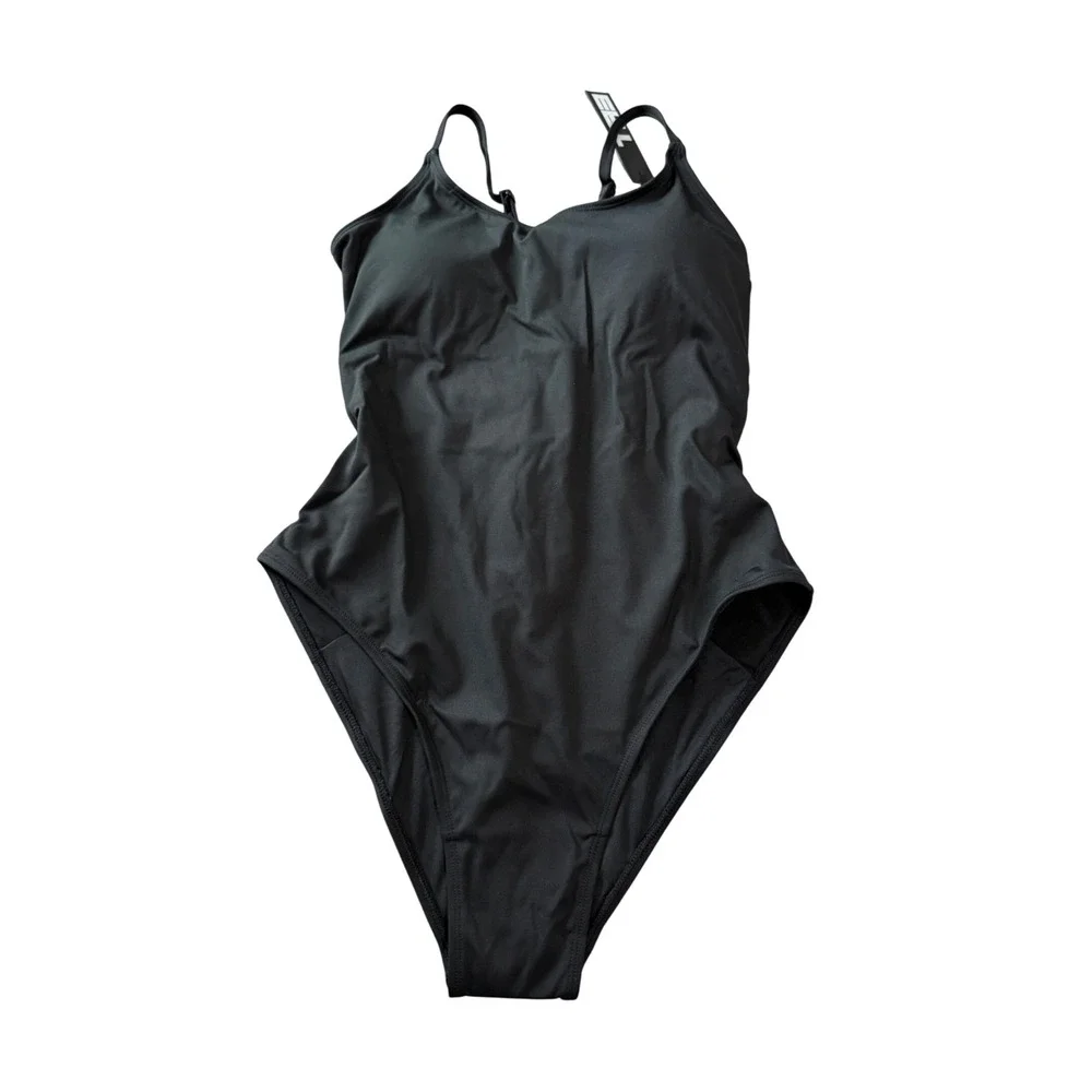 NWT TA3 Lacey Black One Piece Swimsuit Contour Size Large Short Beach Sexy - Picture 1 of 8